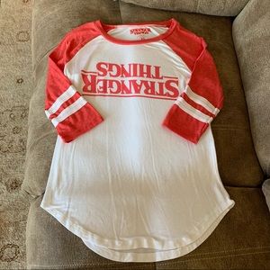 Stranger Things Ladies Raglan Baseball Shirt